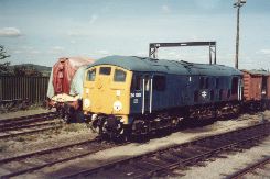 Solihull Model Railway Circle - Class 24 No. 24081 in BR rail blue livery, on shed at Toddington on the Gloucester and Warwickshire Railway, 1st September 2002